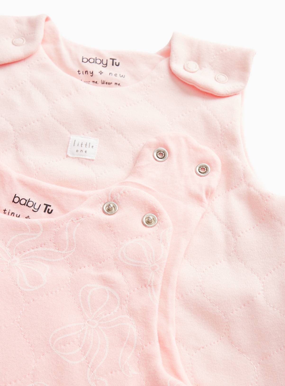 Pink Bow Print 1.5 Tog Sleeping Bags 2 Pack 12-18 months - Image 2